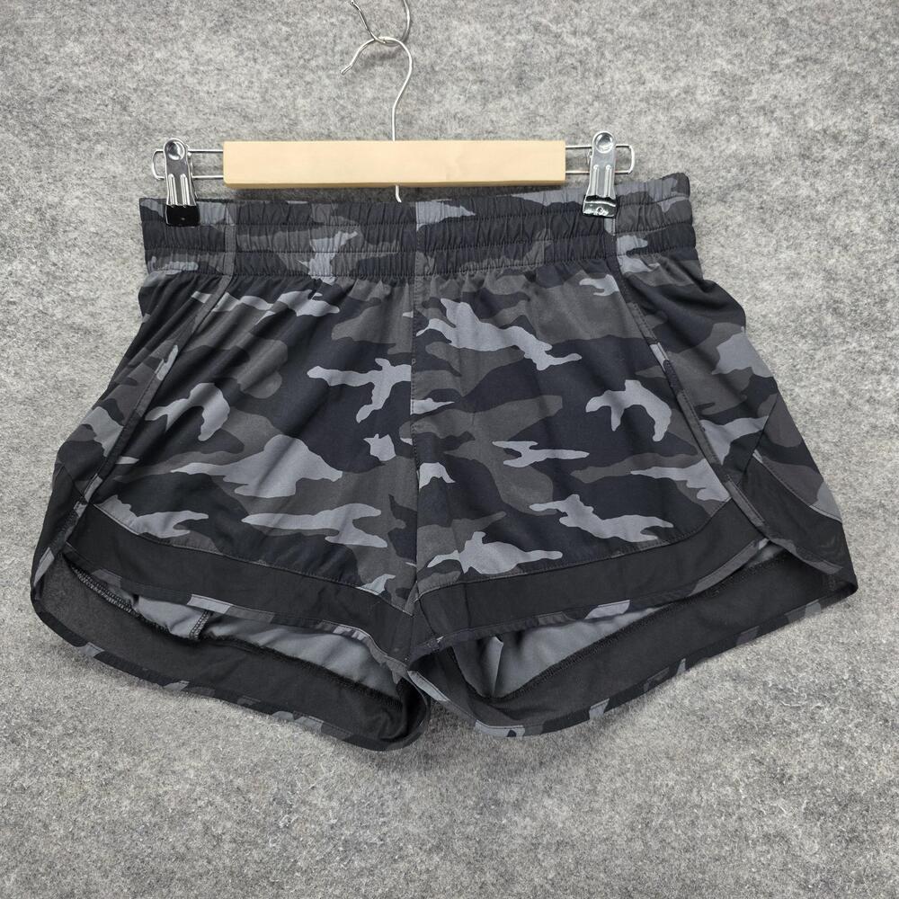 Athleta Shorts Womens Small Gray Camo Printed Mesh Racer Run Short 4 In Lined